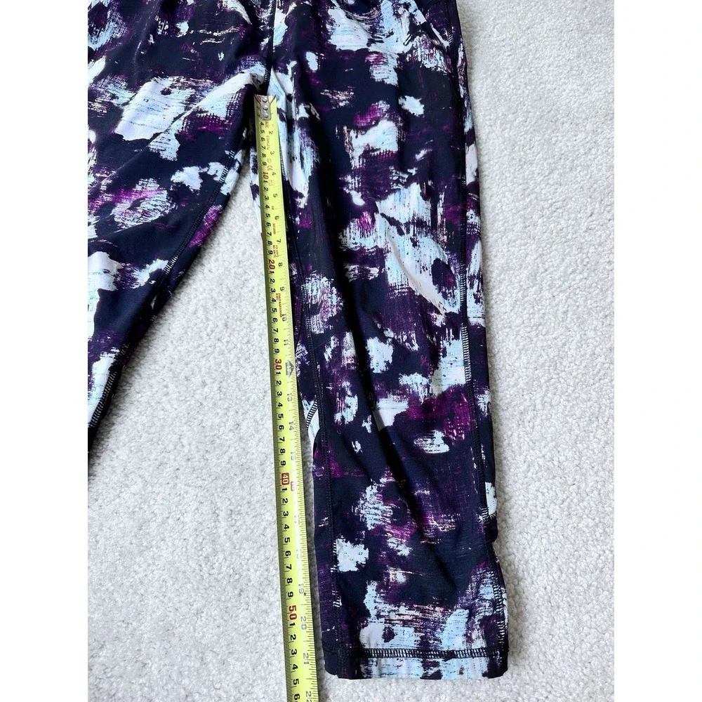 Lululemon Tranquil Crop Pants High Waist Kara Blossom Multi Black Women's Size 4